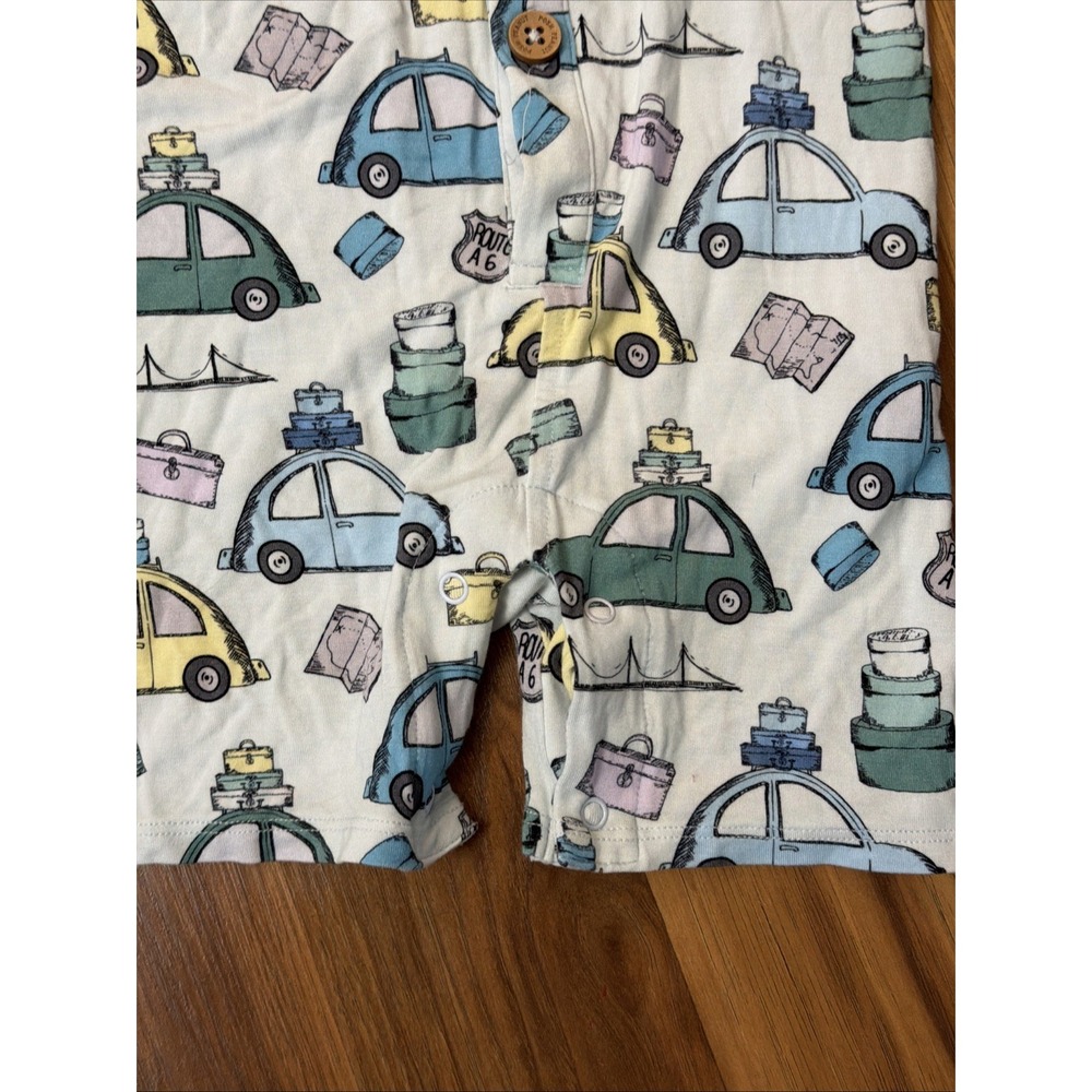 Posh Peanut Baby Boys 6-9 Months Automobiles S/s Romper Outfit Shorts - Picture 3 of 5